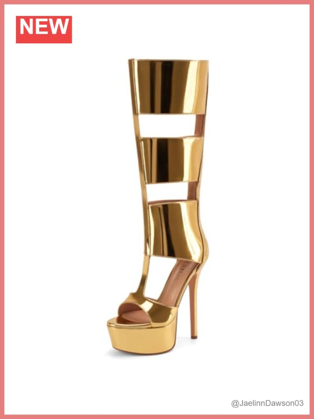 Women's Knee High Gladiator Sandals Peep Toe Stiletto High Heels Faux Leather